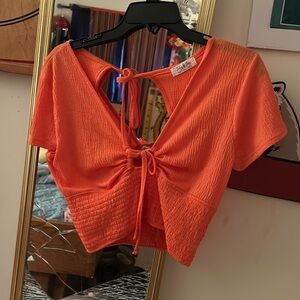 Orange backless beachy crop top